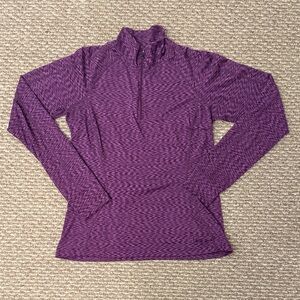 REI Base Layer Sun Hoodie - Women's Large - Heathered Purple - Quarter Zip